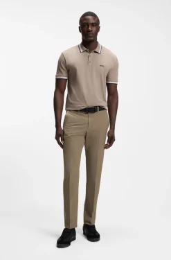 Slim-fit technical trousers with four-way stretch