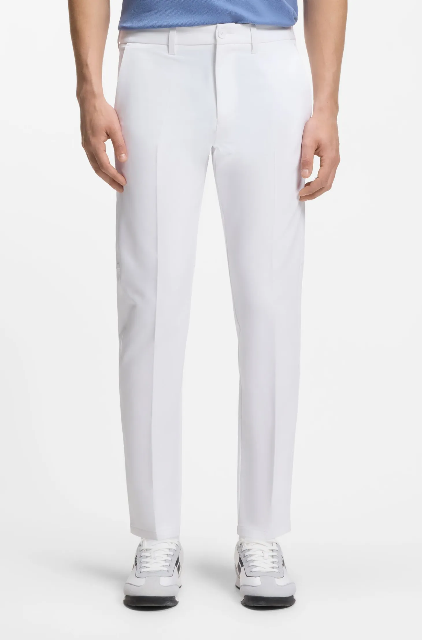 Slim-fit technical trousers with four-way stretch