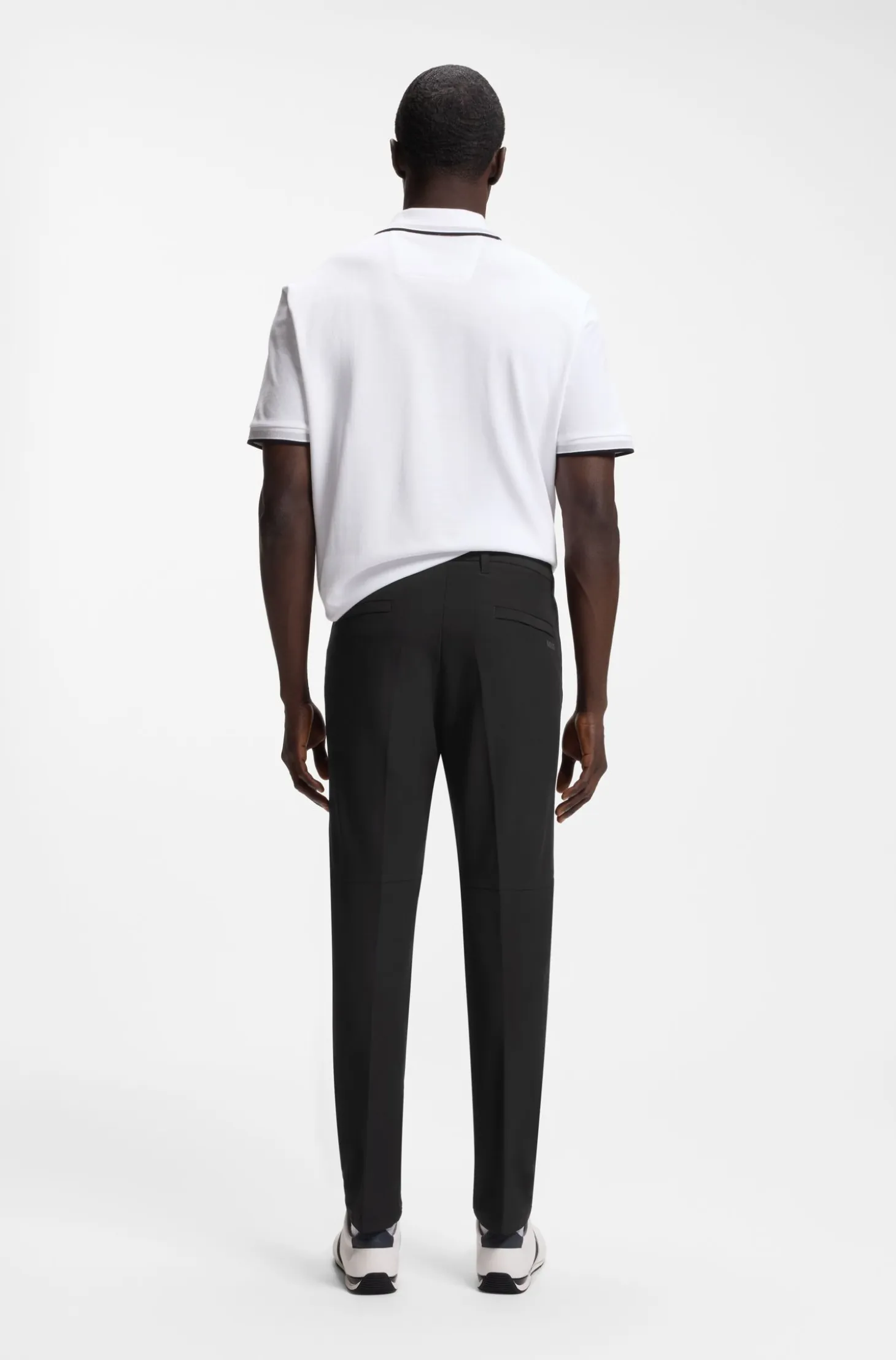 Slim-fit technical trousers with four-way stretch