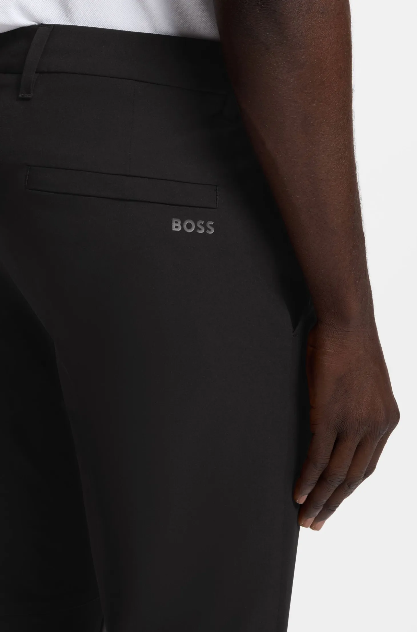 Slim-fit technical trousers with four-way stretch