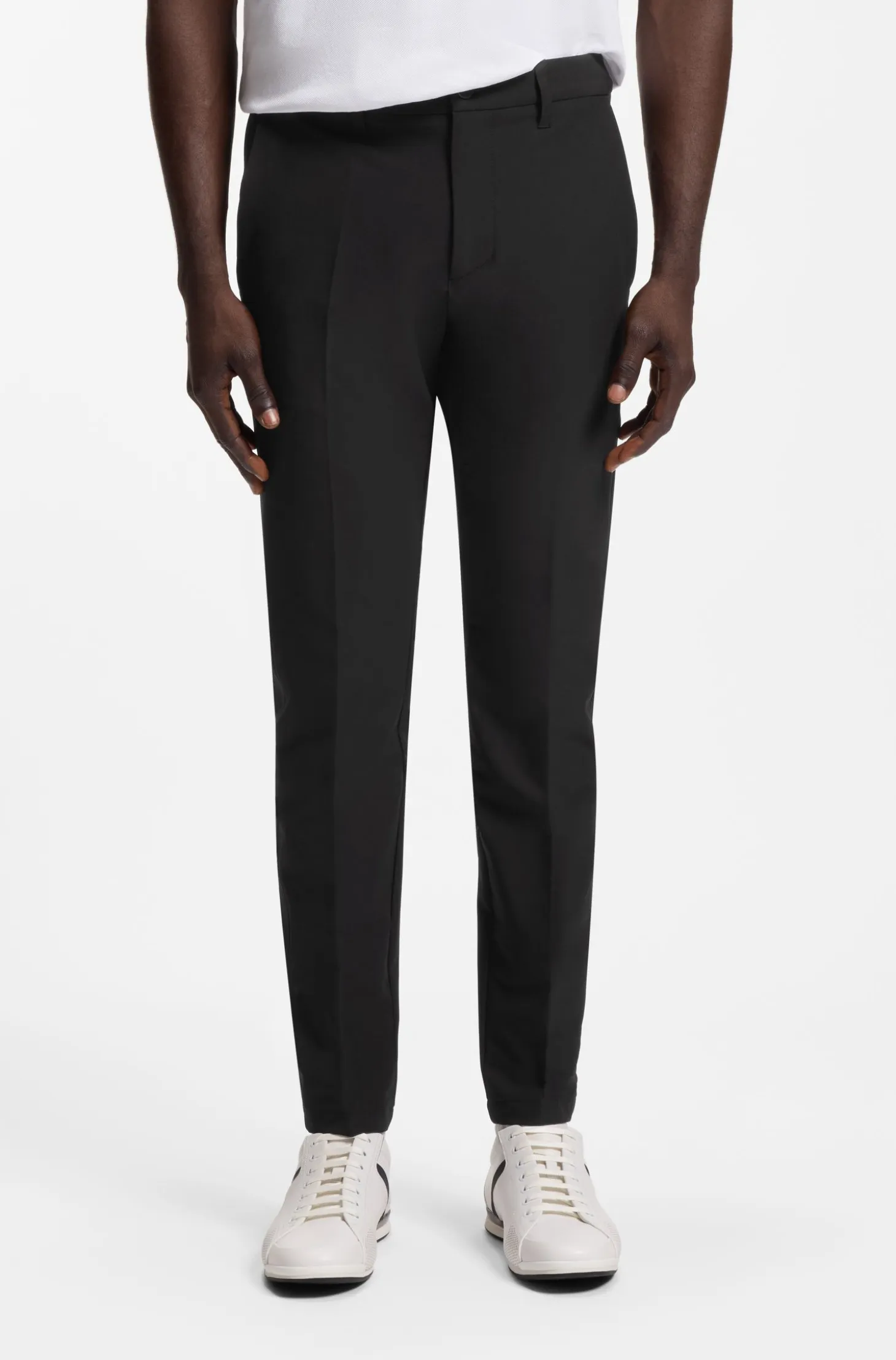 Slim-fit technical trousers with four-way stretch