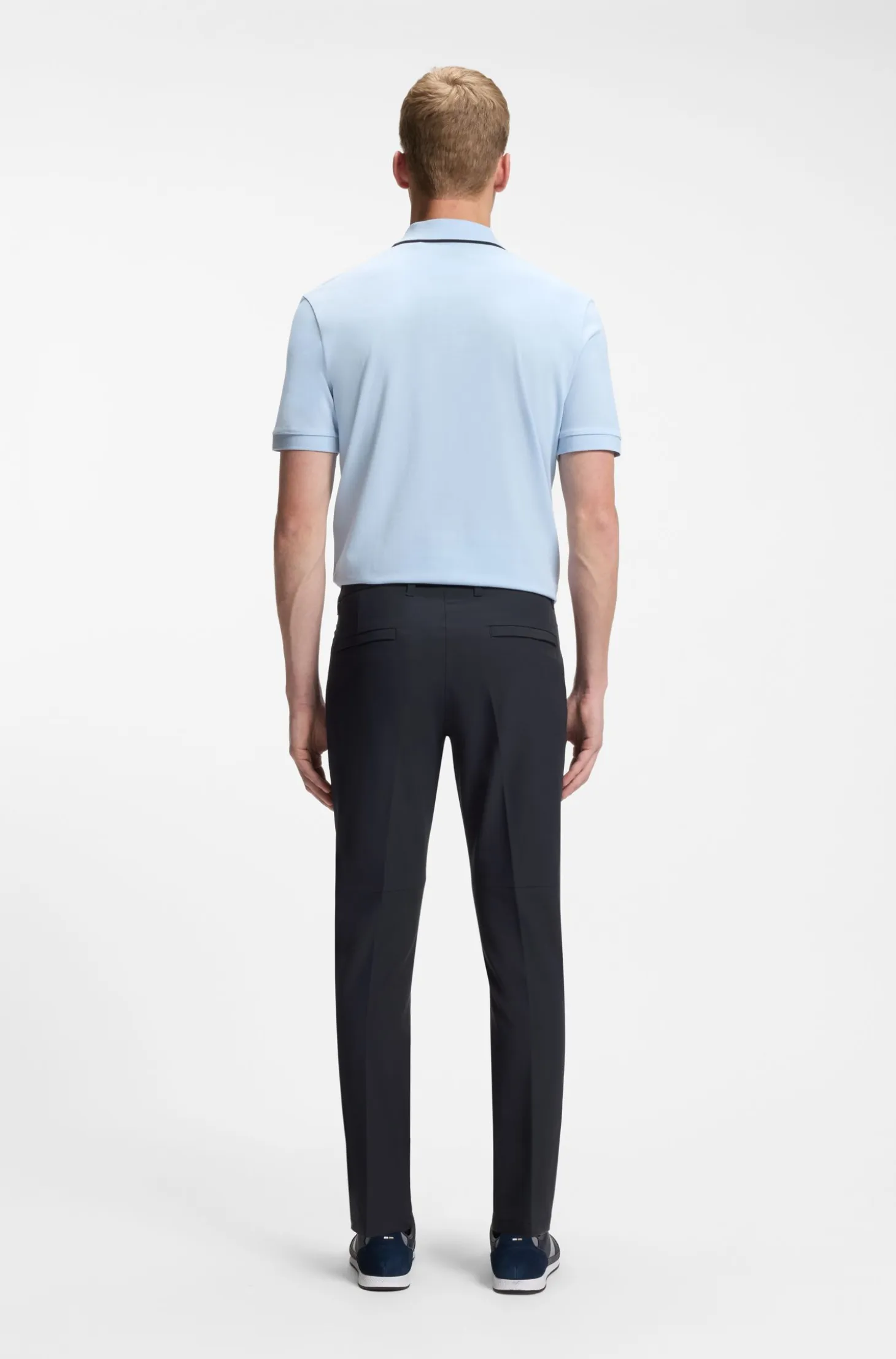 Slim-fit technical trousers with four-way stretch