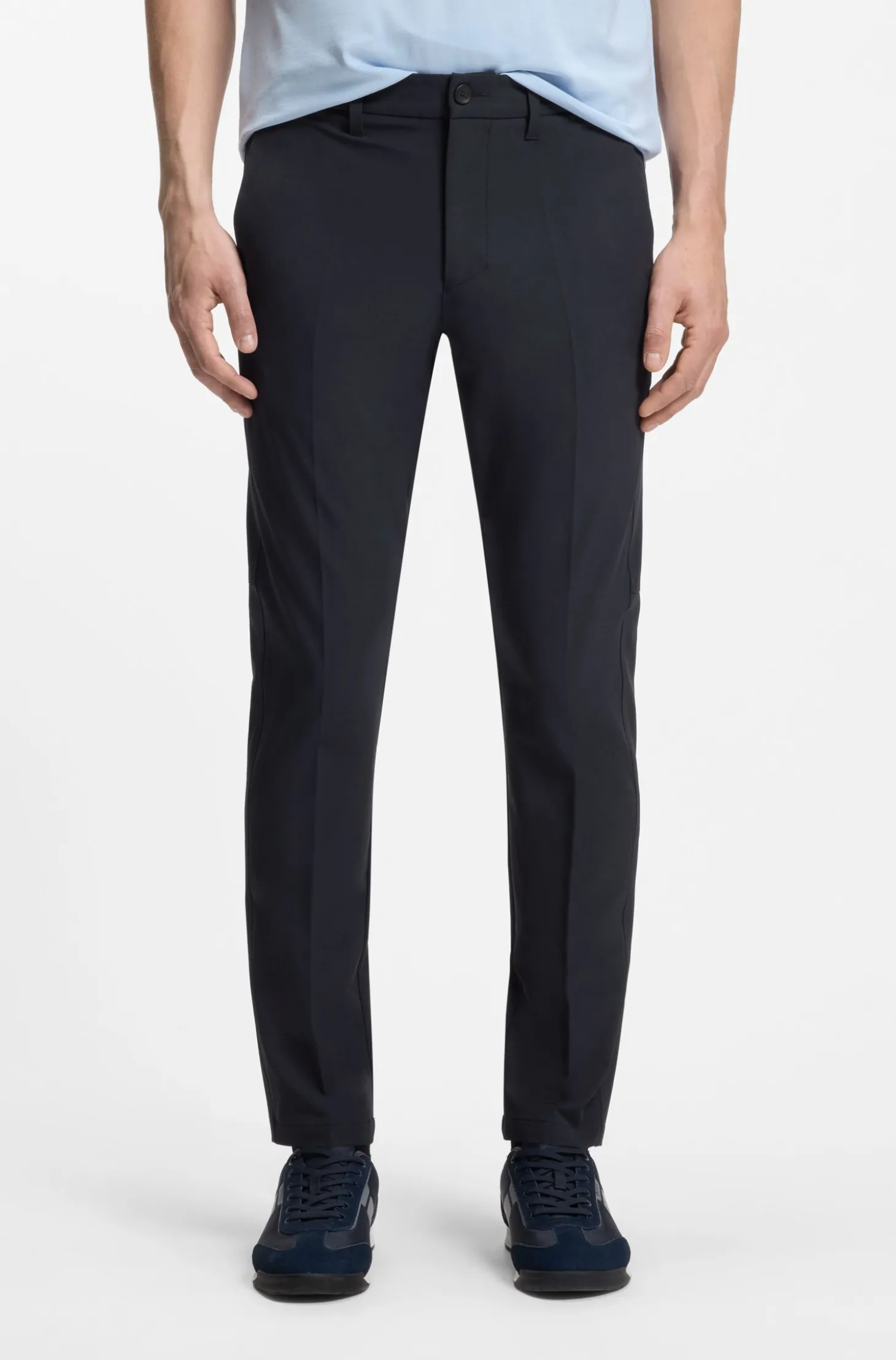 Slim-fit technical trousers with four-way stretch