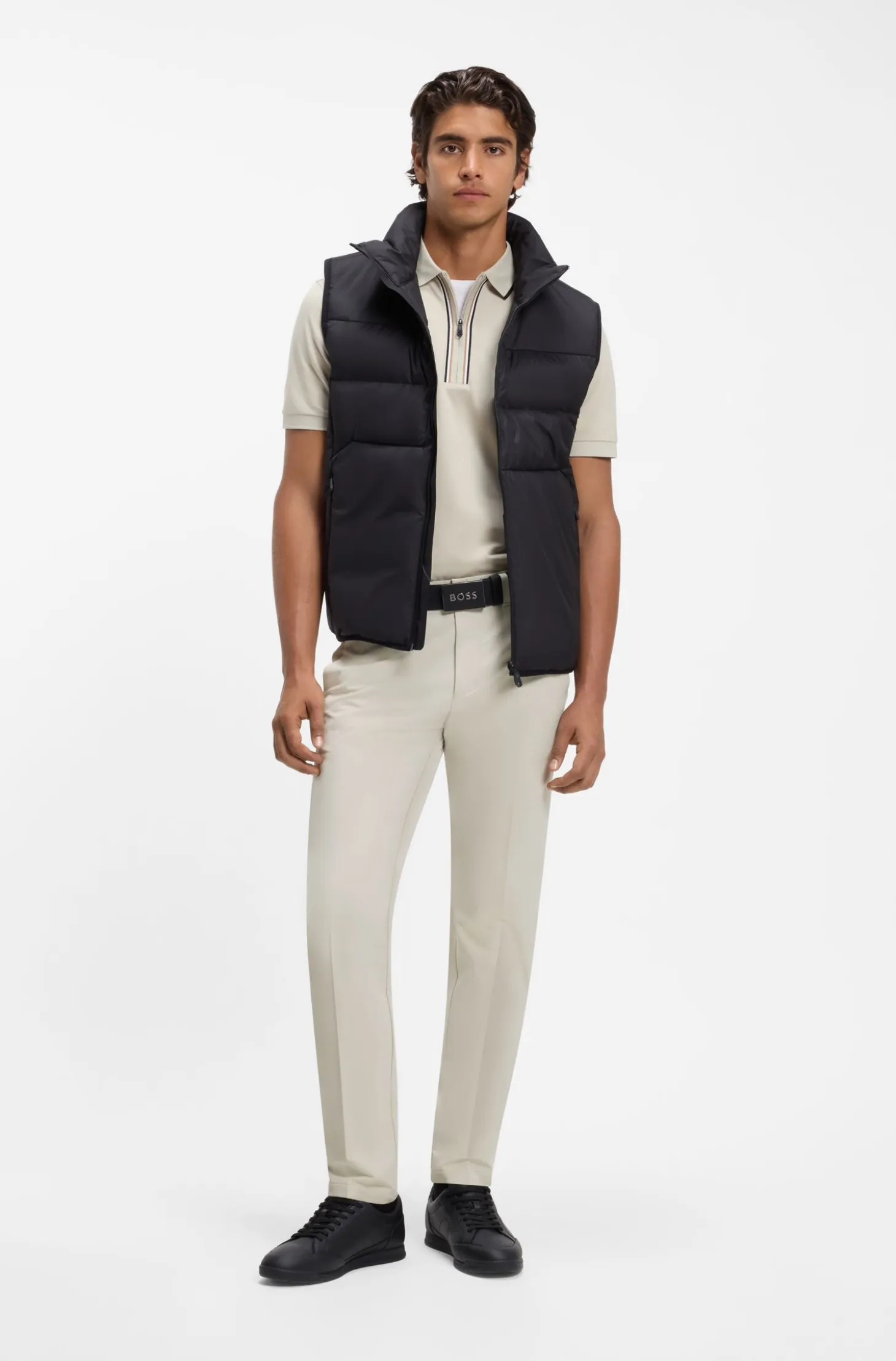 Slim-fit technical trousers with four-way stretch