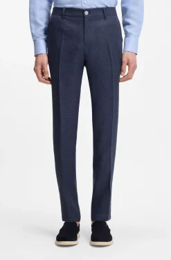 Slim-fit trousers in a linen blend