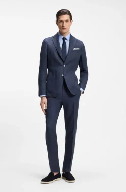 Slim-fit trousers in a linen blend