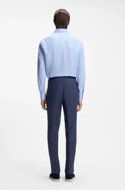 Slim-fit trousers in a linen blend