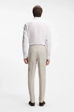 Slim-fit trousers in a linen blend