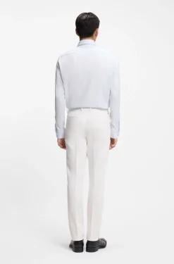 Slim-fit trousers in cotton, cashmere and stretch