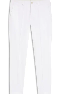 Slim-fit trousers in cotton, silk and stretch