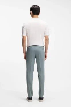Slim-fit trousers in cotton, silk and stretch