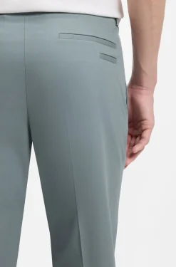 Slim-fit trousers in cotton, silk and stretch