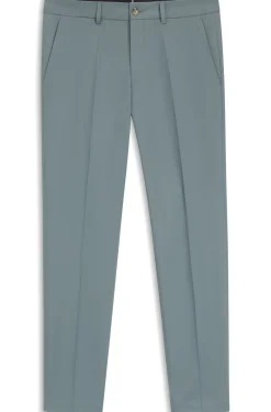 Slim-fit trousers in cotton, silk and stretch