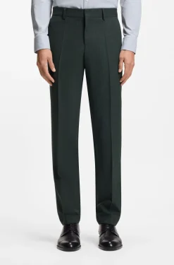 Slim-fit trousers in micro-patterned stretch wool