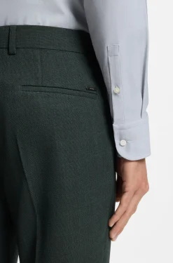 Slim-fit trousers in micro-patterned stretch wool