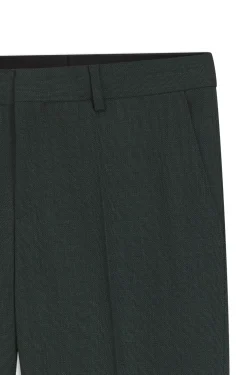 Slim-fit trousers in micro-patterned stretch wool
