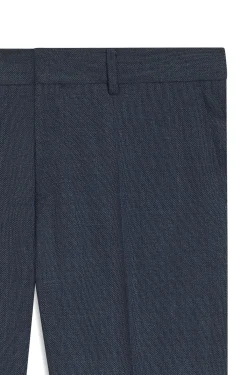 Slim-fit trousers in micro-patterned stretch wool