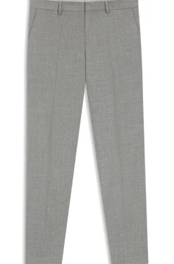 Slim-fit trousers in micro-patterned stretch wool