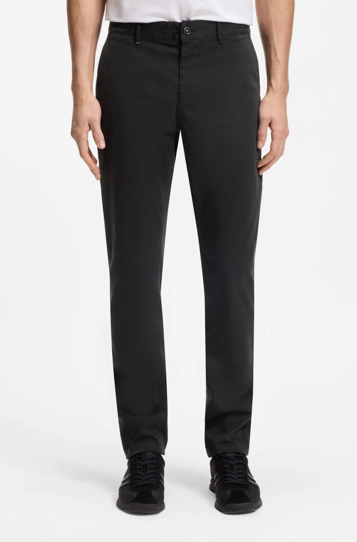 Slim-fit trousers in overdyed stretch satin