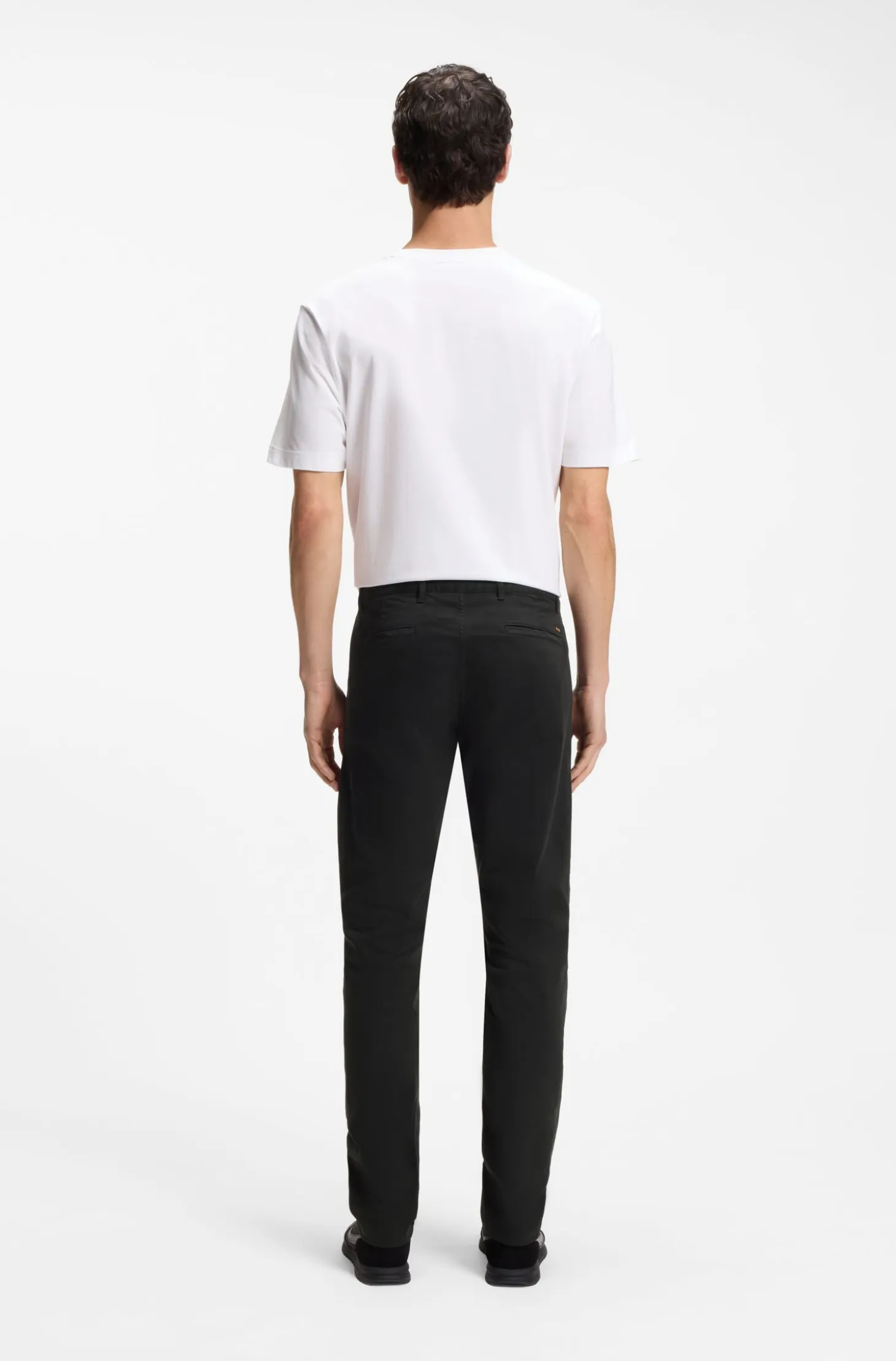 Slim-fit trousers in overdyed stretch satin