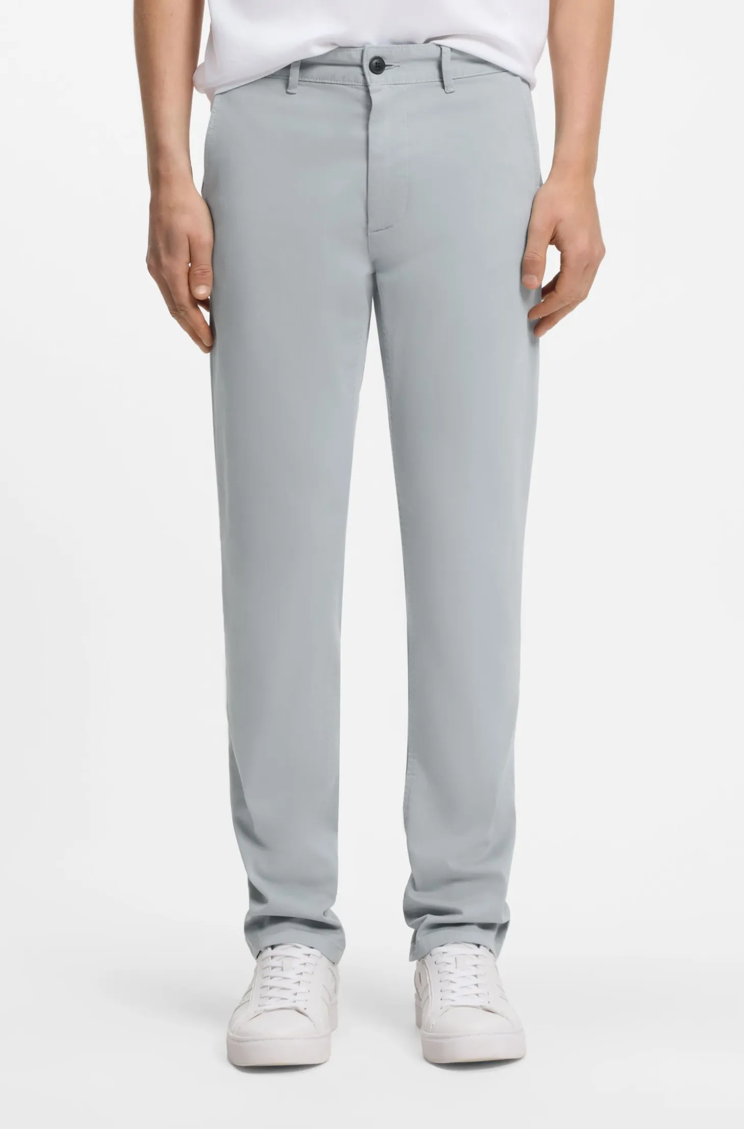 Slim-fit trousers in overdyed stretch satin