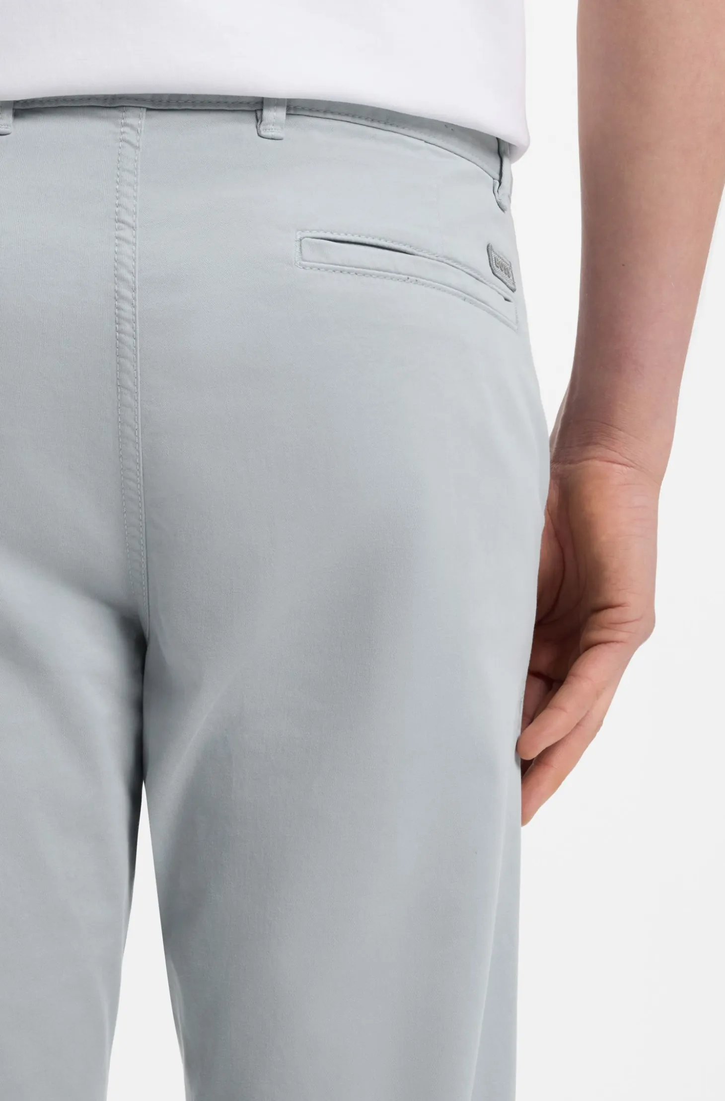 Slim-fit trousers in overdyed stretch satin