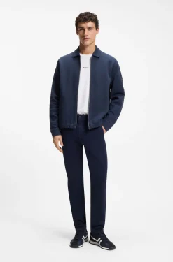 Slim-fit trousers in overdyed stretch satin