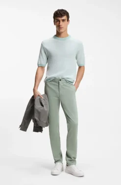 Slim-fit trousers in overdyed stretch satin