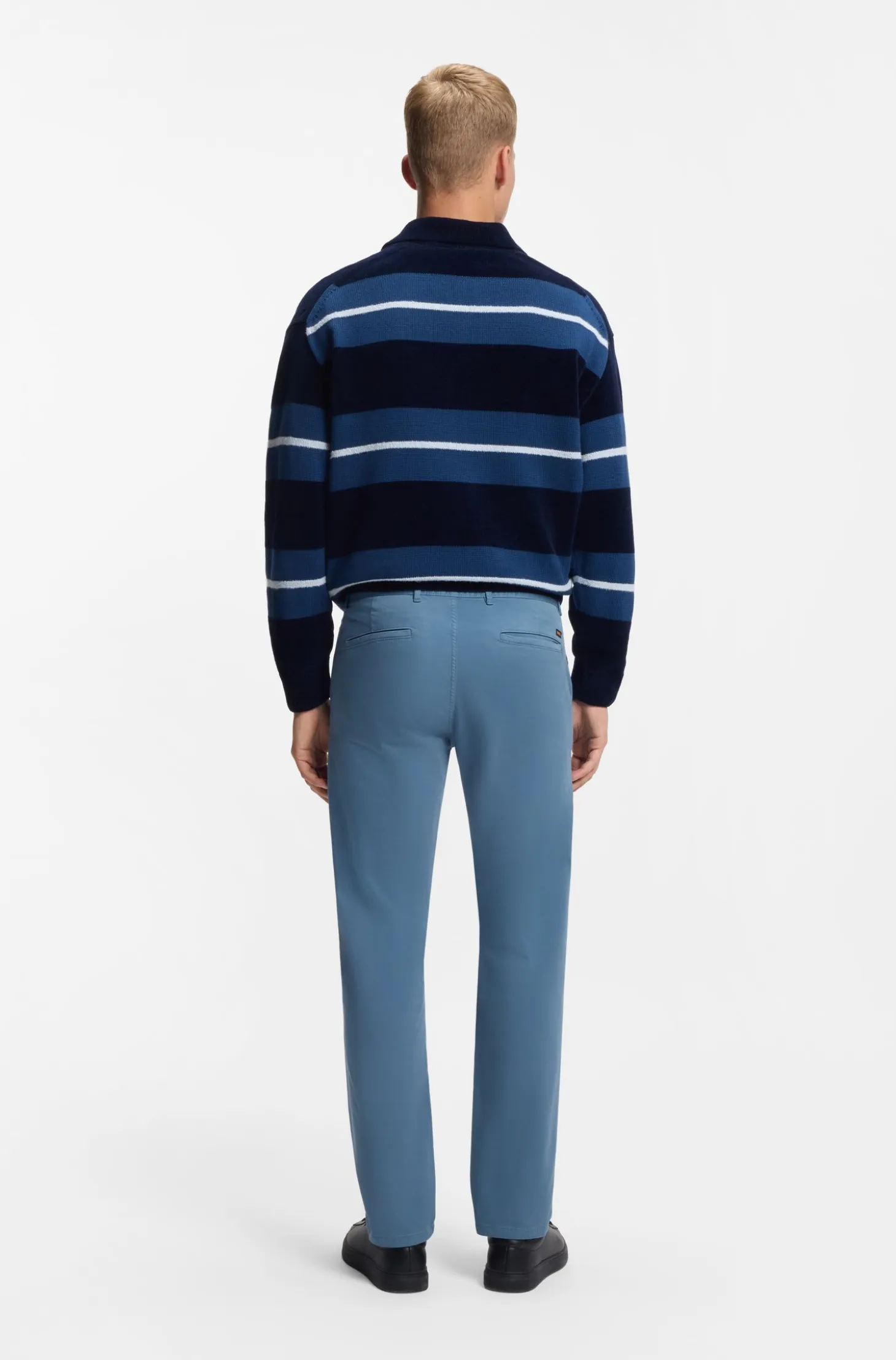 Slim-fit trousers in overdyed stretch satin