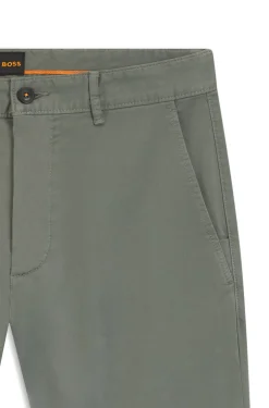 Slim-fit trousers in overdyed stretch satin