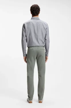 Slim-fit trousers in overdyed stretch satin