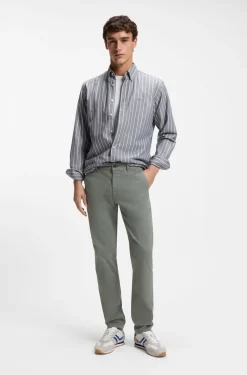 Slim-fit trousers in overdyed stretch satin