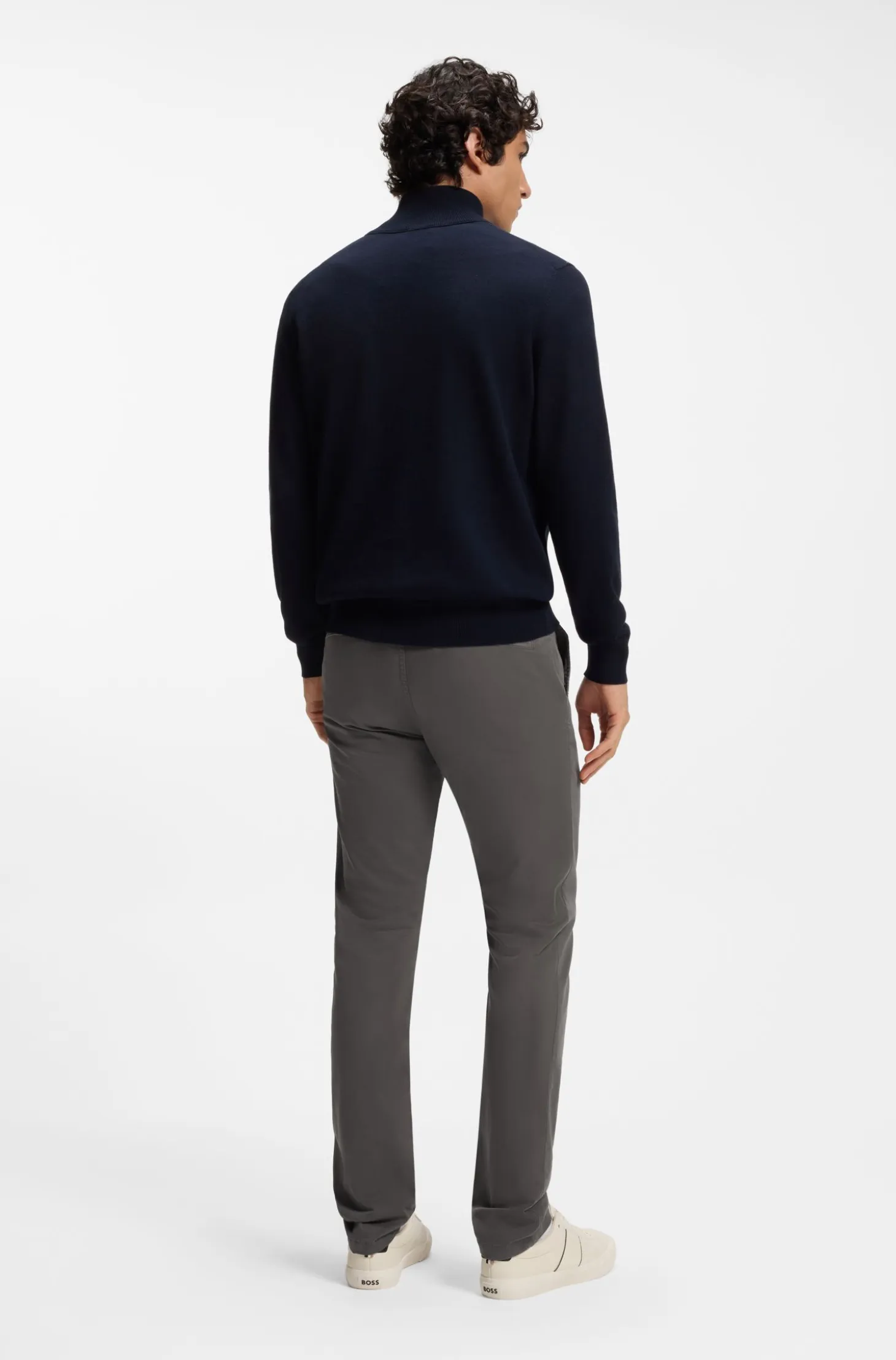Slim-fit trousers in overdyed stretch satin