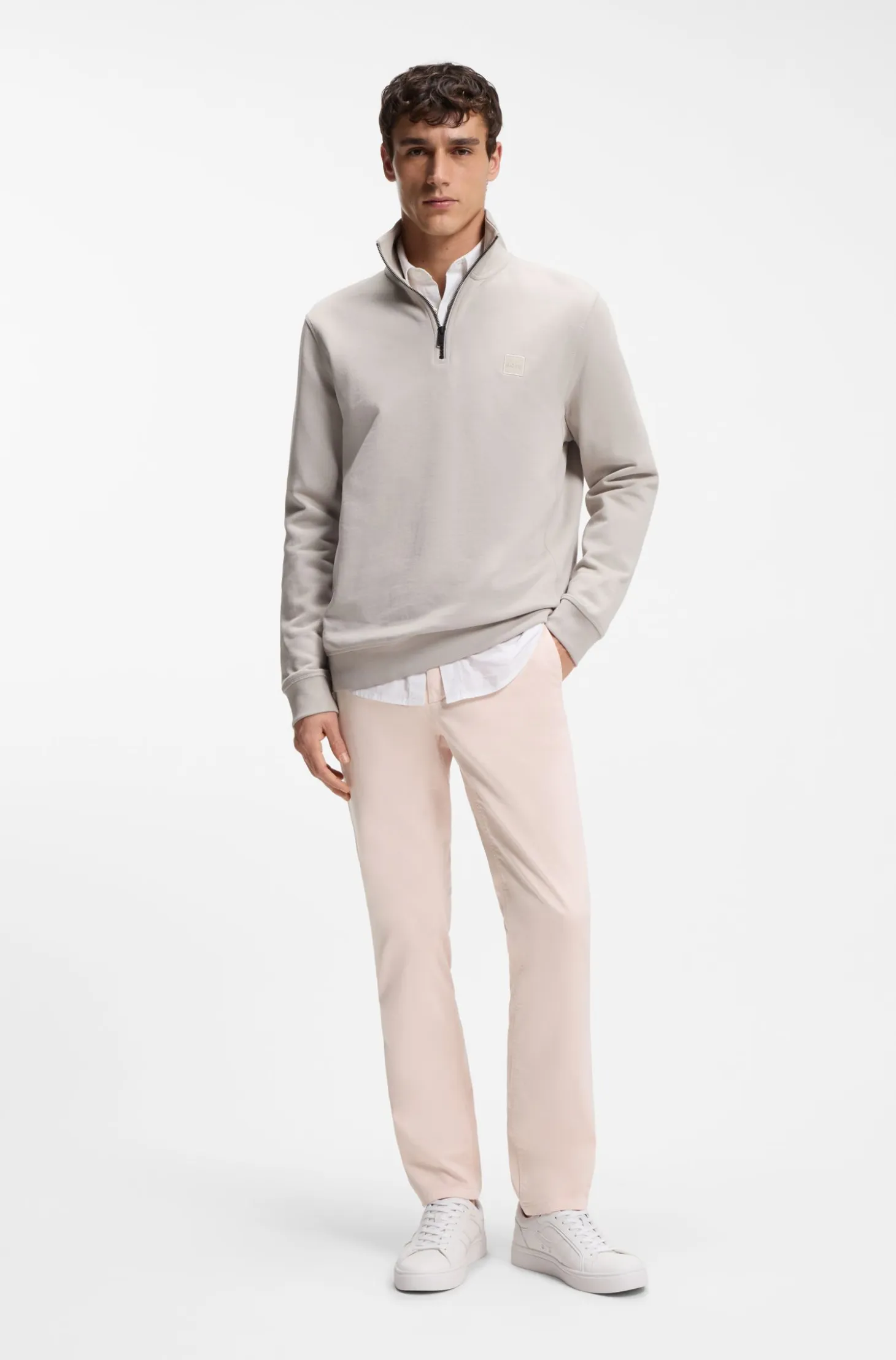 Slim-fit trousers in overdyed stretch satin