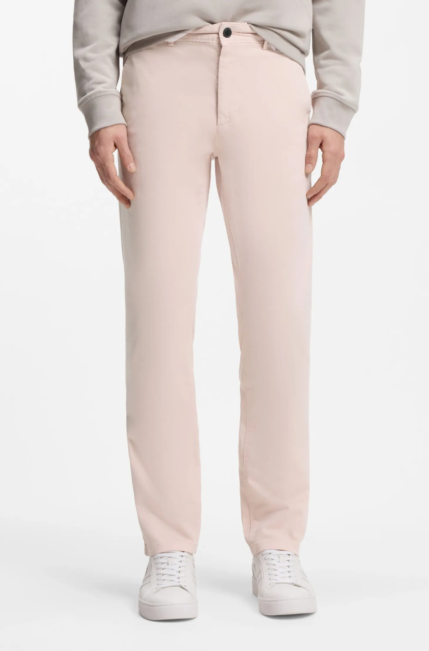 Slim-fit trousers in overdyed stretch satin