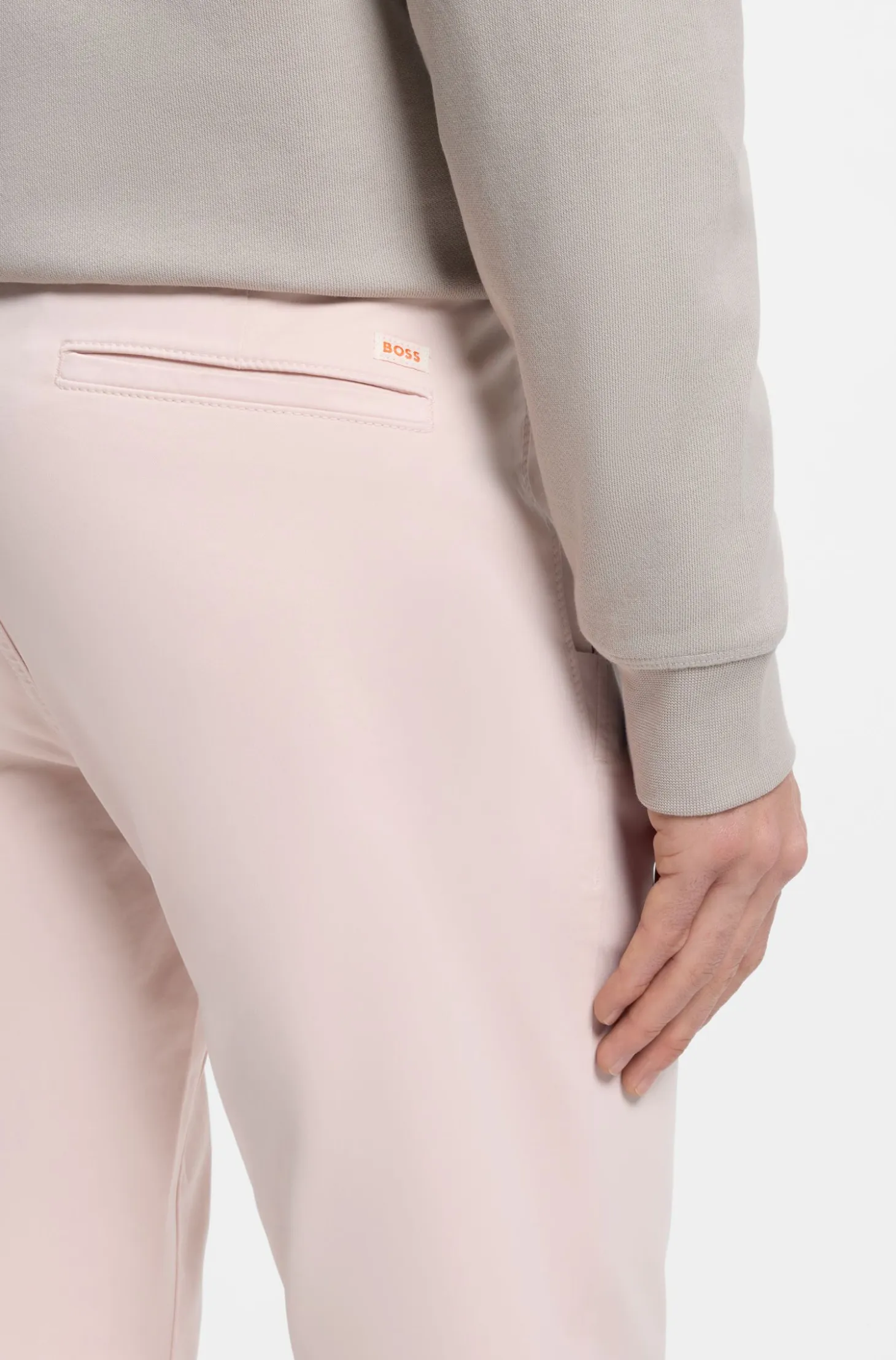 Slim-fit trousers in overdyed stretch satin