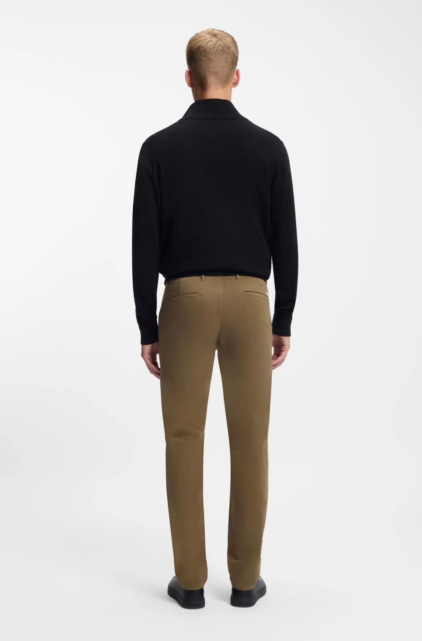 Slim-fit trousers in overdyed stretch satin