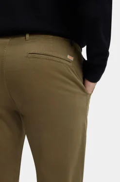 Slim-fit trousers in overdyed stretch satin