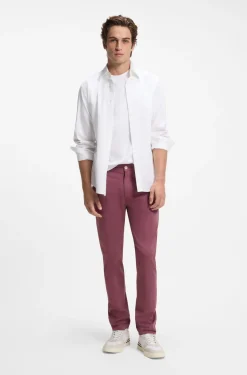 Slim-fit trousers in overdyed stretch satin