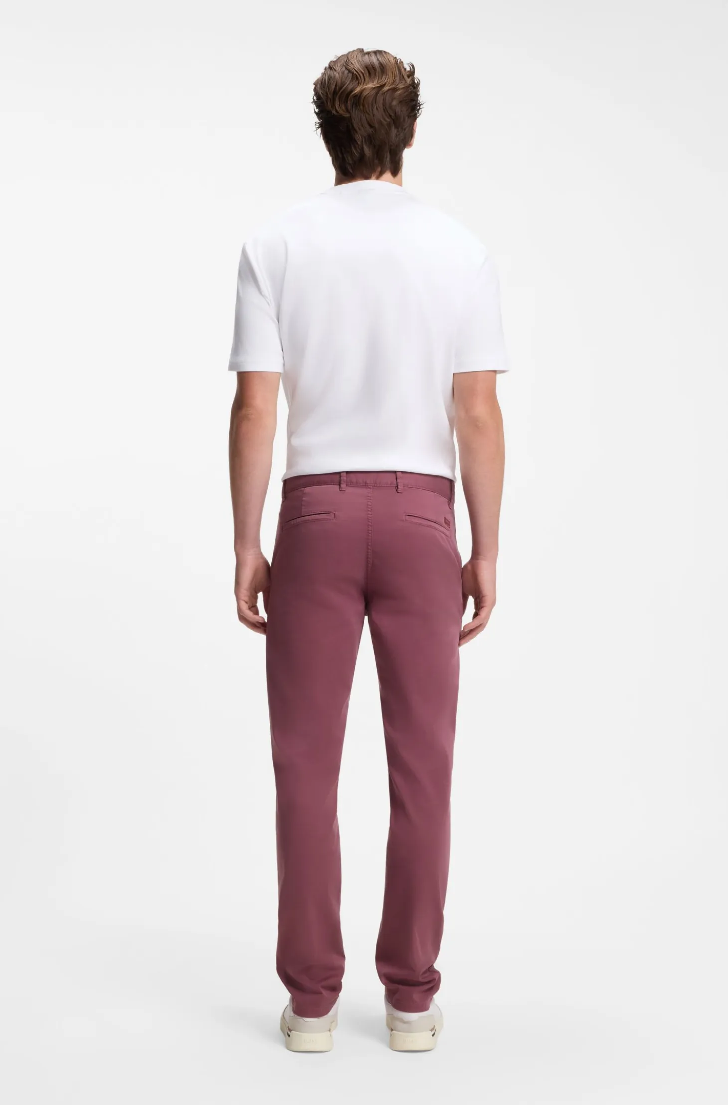 Slim-fit trousers in overdyed stretch satin