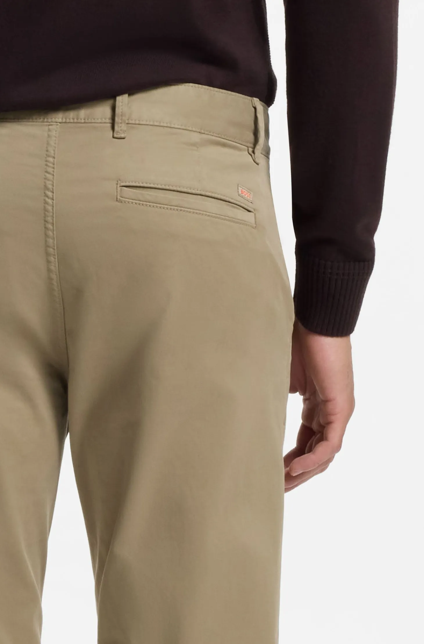 Slim-fit trousers in overdyed stretch satin