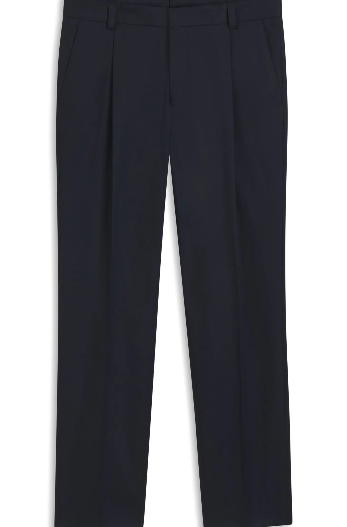 Slim-fit trousers in paper-touch stretch cotton