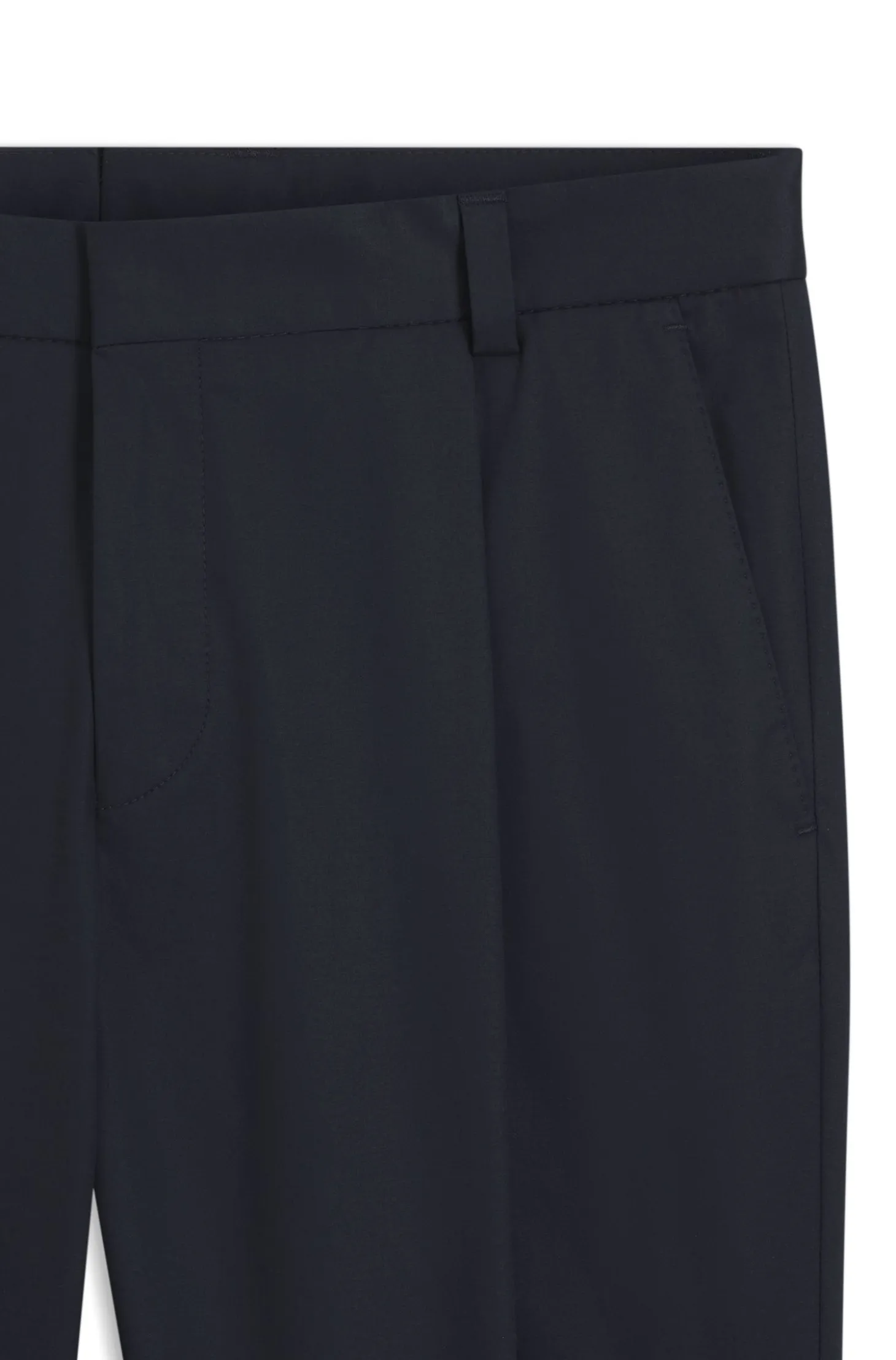 Slim-fit trousers in paper-touch stretch cotton