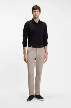 Slim-fit trousers in stretch-cotton gabardine