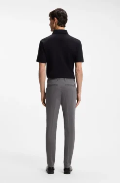 Slim-fit trousers in stretch-cotton dobby