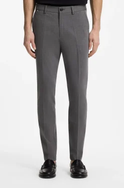 Slim-fit trousers in stretch-cotton dobby