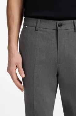 Slim-fit trousers in stretch-cotton dobby