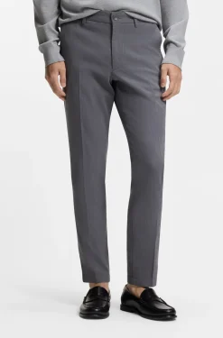 Slim-fit trousers in stretch-cotton dobby
