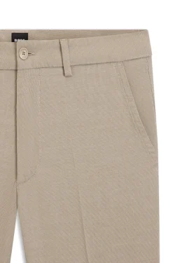Slim-fit trousers in stretch-cotton dobby