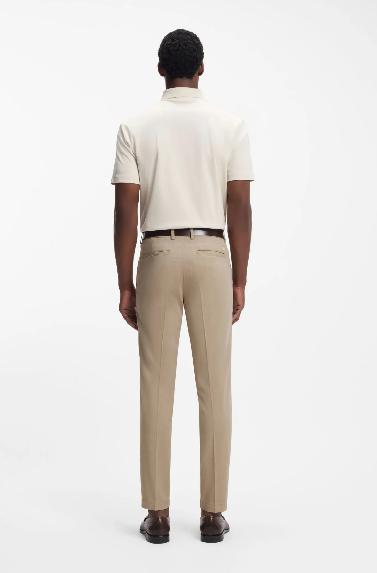 Slim-fit trousers in stretch-cotton dobby